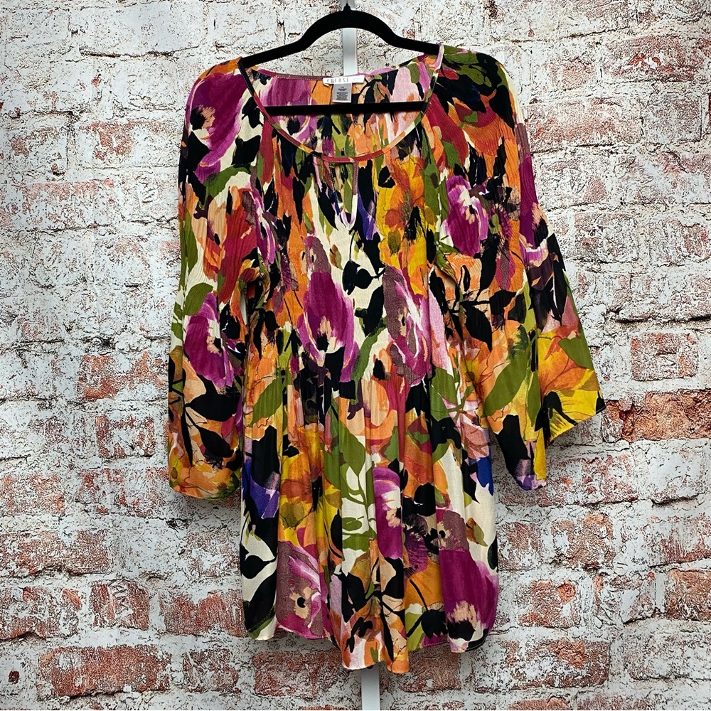 Spense Women’s Colorful Flowy Long Sleeve Blouse 1X